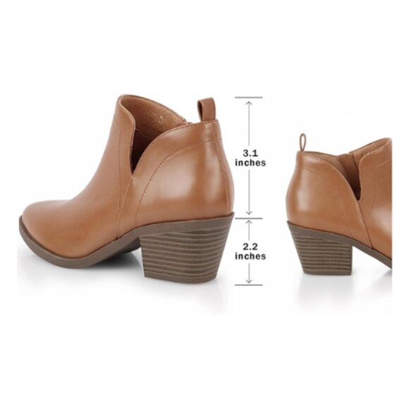 Women's Ankle Boot Pointed Toe Side Zipper Bootie Size 7.5 M Brown - Picture 4 of 5